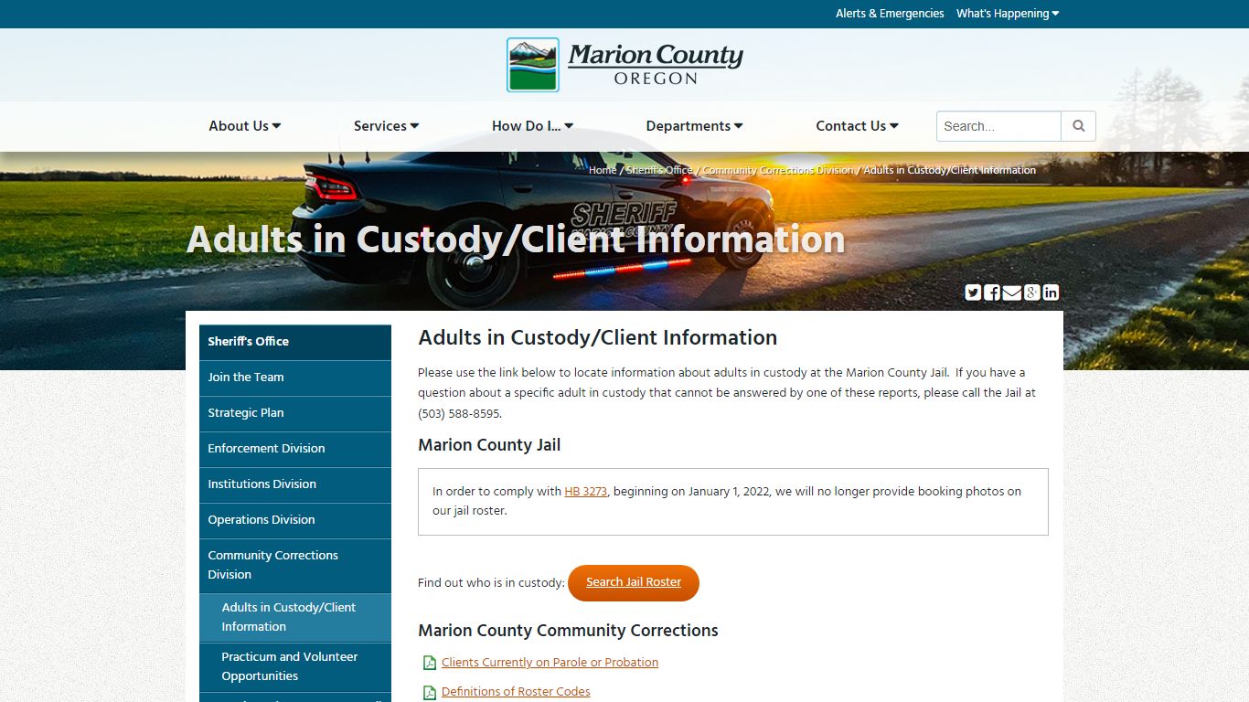 Adults in Custody/Client Information - Marion County, Oregon